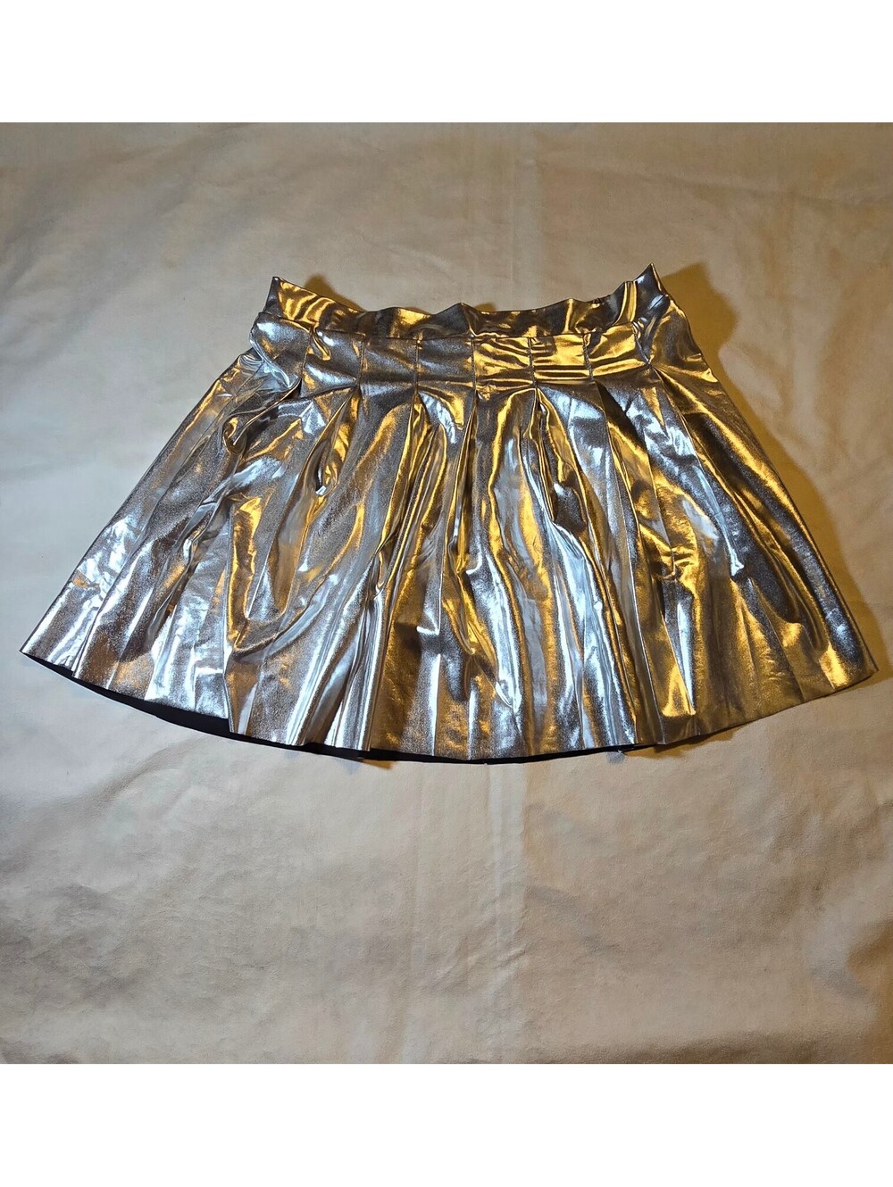 The Children's Place Girls Metallic Silver Pleated Skirt Size 14